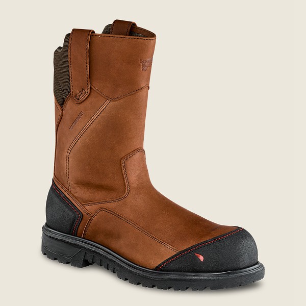 Safety Støvler Herre - Red Wing Brnr Xp - 11-Inch Waterproof Toe Pull-On - Brune/Sort - YPOLCB-189